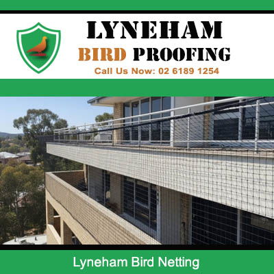 Bird netting installed on balcony railings of apartment building in Lyneham area